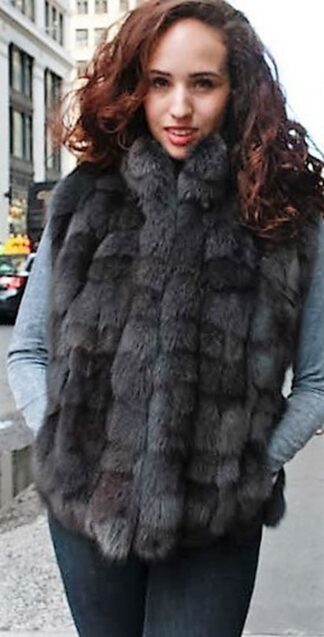 Gray Fox Fur Diamond vest From Marc Kaufman Furs New York City,furs in Boston,furs in Chicago,furs in Philadelphia,furs in Detroit,furs in Columbus,furs in Indianapolis,furs in Baltimore,furs in Memphis,furs in Washington DC,furs in Milwaukee,furs in Atlanta,furs in Virginia Beach,furs in Cleveland,furs in Pittsburgh,furs in Cincinnati,furs in Lexington
