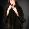 Mahogany Knit MInk Fur Cape 7888