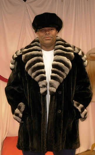 Men's Fur Ranch Mink Stroller Chinchilla Notch Collar 77118