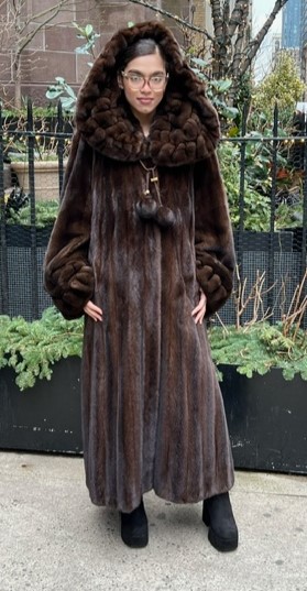 full length mahogany mink coat