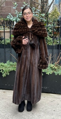 full length mahogany mink fur coat