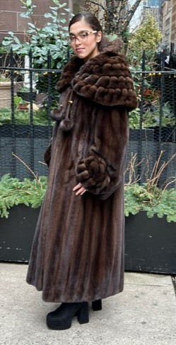 designer mahogany mink fur coat