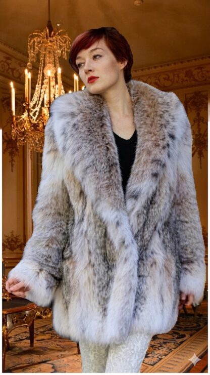 Fluffy Canadian Lynx Fur Stroller Shawl Collar 844 – Marc Kaufman Furs