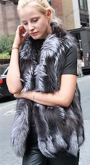 Marc Kaufman Furs Presents a silver fox fur section vest from Marc Kaufman Furs New York,Argentina,United Kingdom,Austria,Denmark,Norway,Australia,Finland,Saudi Arabia,Oman,Kuwait,Jordan,Egypt