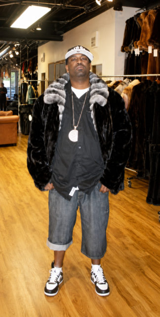 Tony YaYo Wears a Mink Fur Bomber Jacket with Chinchilla Fur Collar from Marc Kaufman Furs New York City, Furs in Detroit,Furs in Baltimore,Furs in the Hamptons, furs in the Berkshires, Furs in Niagra Falls, Furs in Nova Scotia, Furs in Seattle, Furs in Palo Alto, Furs in Pacific Palisades, Furs in Ventura, Furs in Nappa Valley. Furs In San Diego, Furs in Dallas, Furs in las Vegas, Furs in Provo, Furs in Portland, Furs in fargo, Furs in Chicago, Furs in Springfield, Furs in Memphis, Furs in New Orleans, Furs in Charlotte, Furs in Durham, Furs in Boca Raton, Furs in Key West