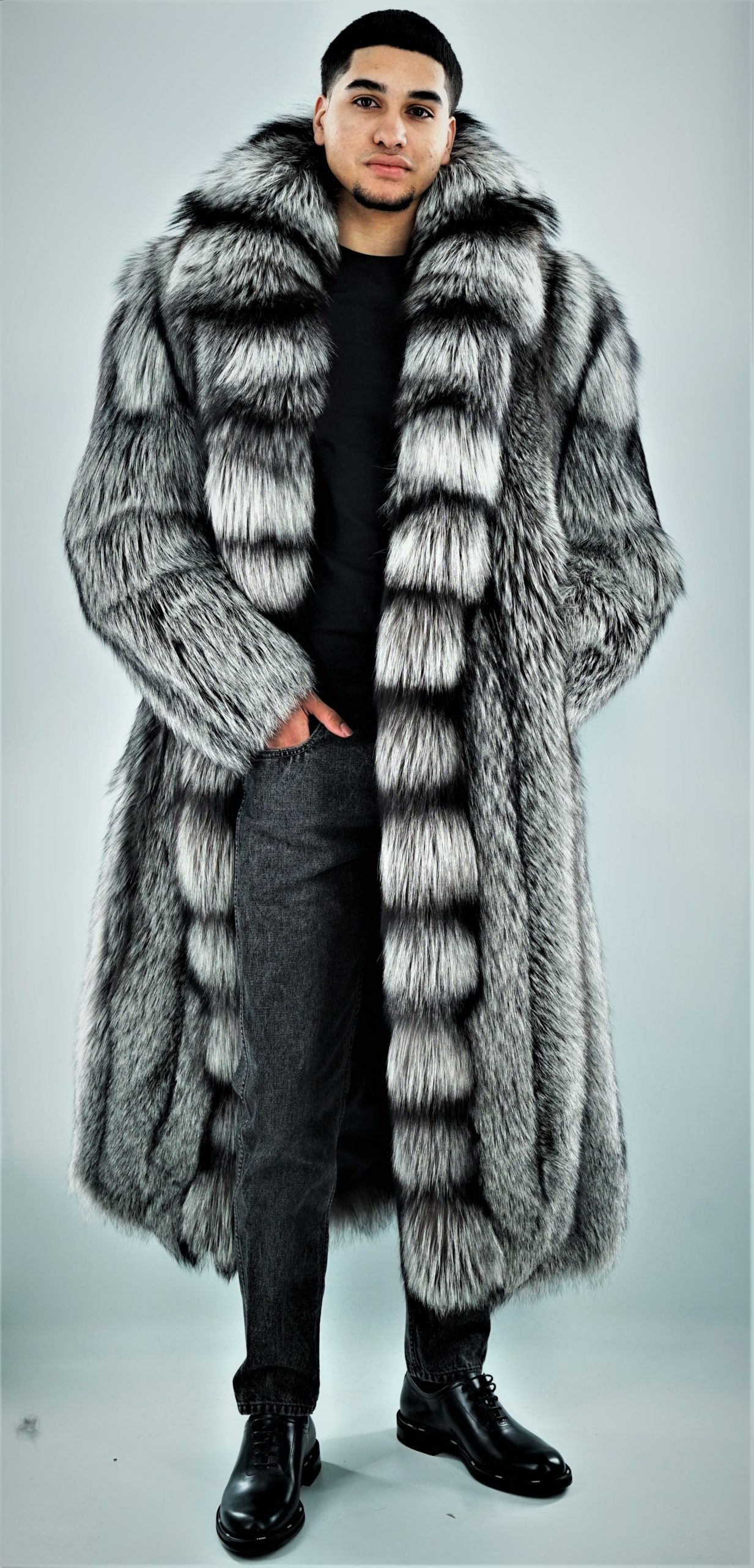 Fox high quality fur collar Silver and brown color coat winter accessories