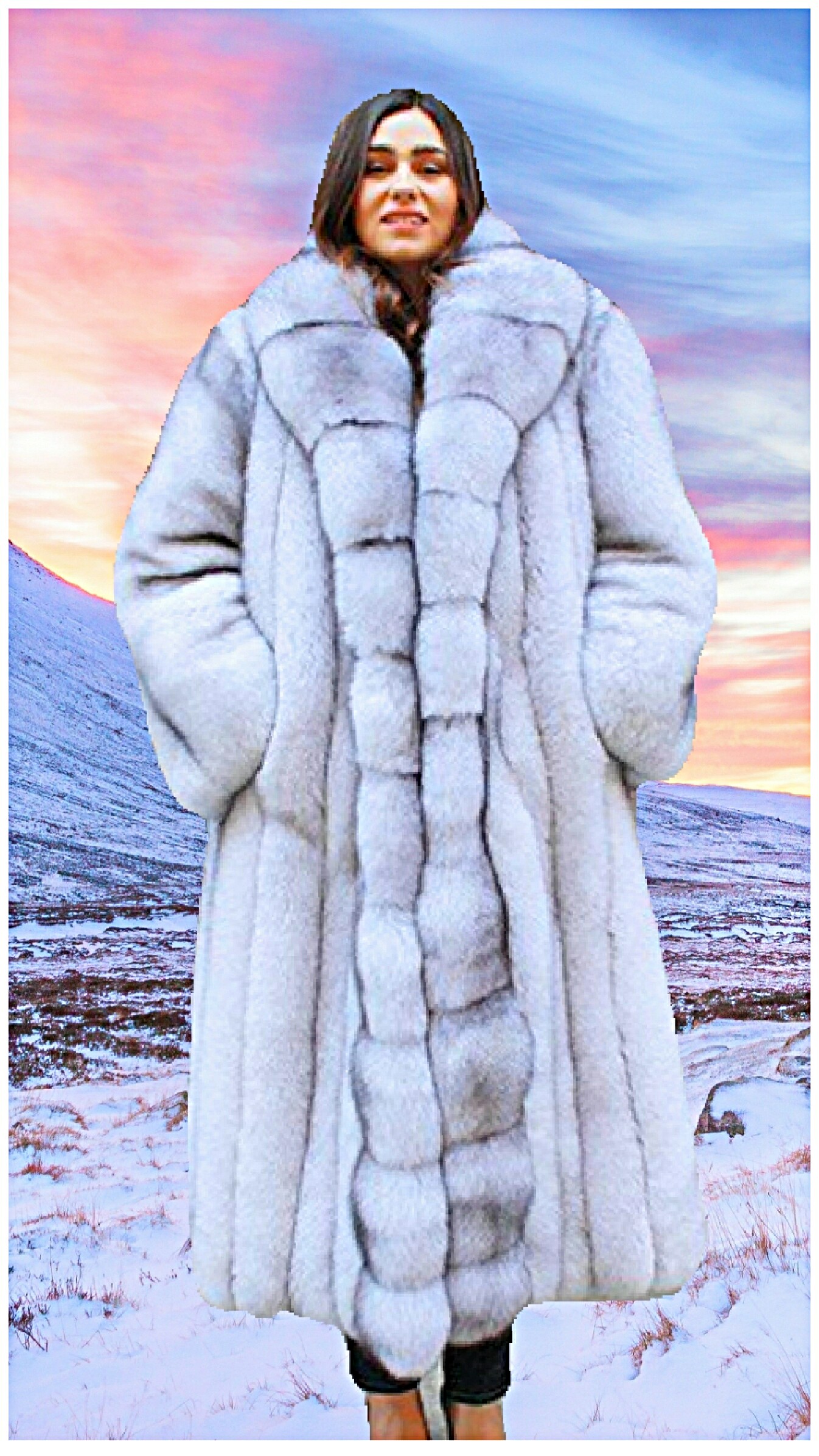 KASAAS Womens Fashion Winter Long Sleeve Parka Outwear Jackets Fox Fur Coats