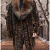 men's mink stroller cognac sculptured mink fox collar