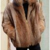 golden raccoon bomber jacket hood