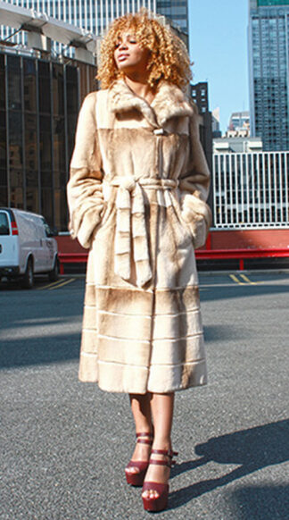Two Toned Rex Rabbit Fur Coat