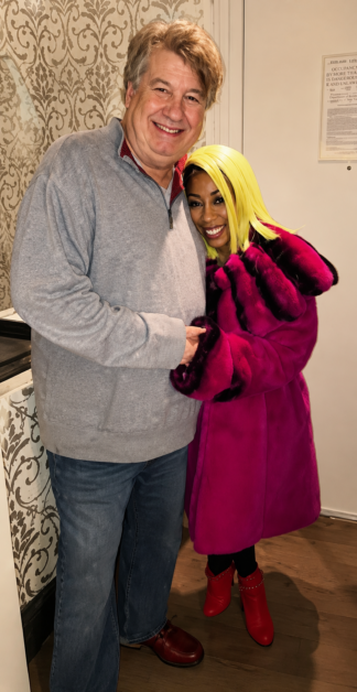 K Michelle pink Sheared Rex Fur Jacket