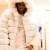 Rapper Krept White Fox Jacket Hood