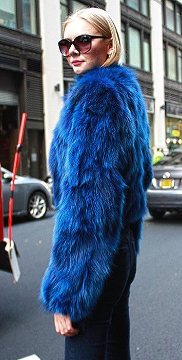 Blue Fox Fur Jacket