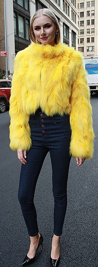 Yellow Fox Fur Jacket