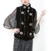 Zuki Onyx Neon Flower Sheared beaver fur vest