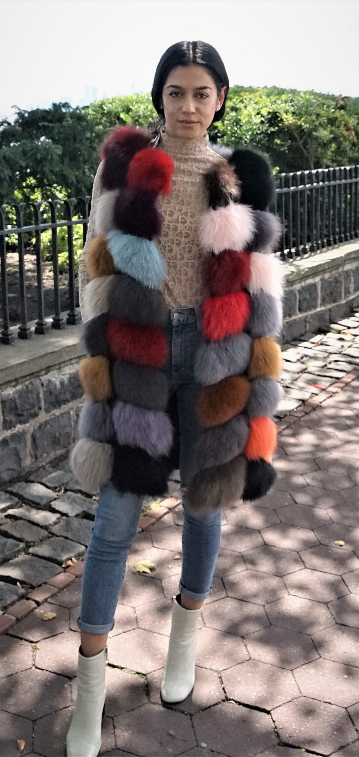 Colorful Fox Fur Vest