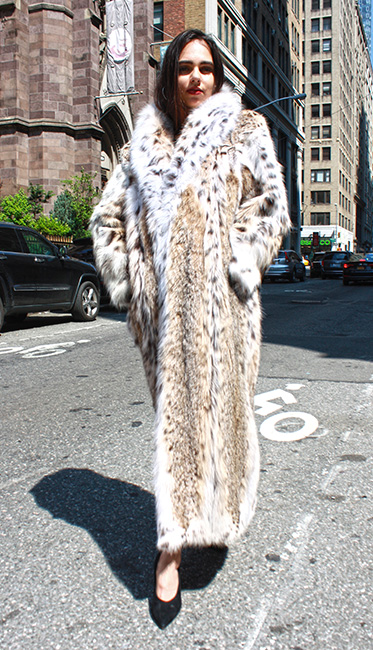 Full Length American Cat Lynx Fur Coat