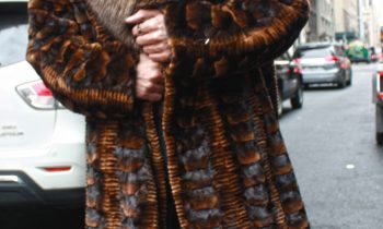 Whiskey Sheared Mink Fur Jacket with Hood and Fox Fur Trim    Marc Kaufman Furs