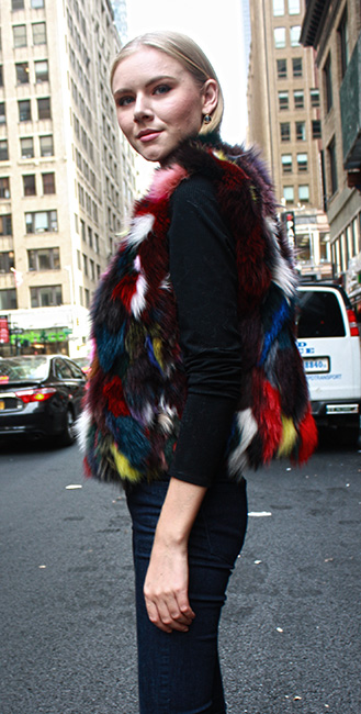 Multi Colored Fox Fur Vest