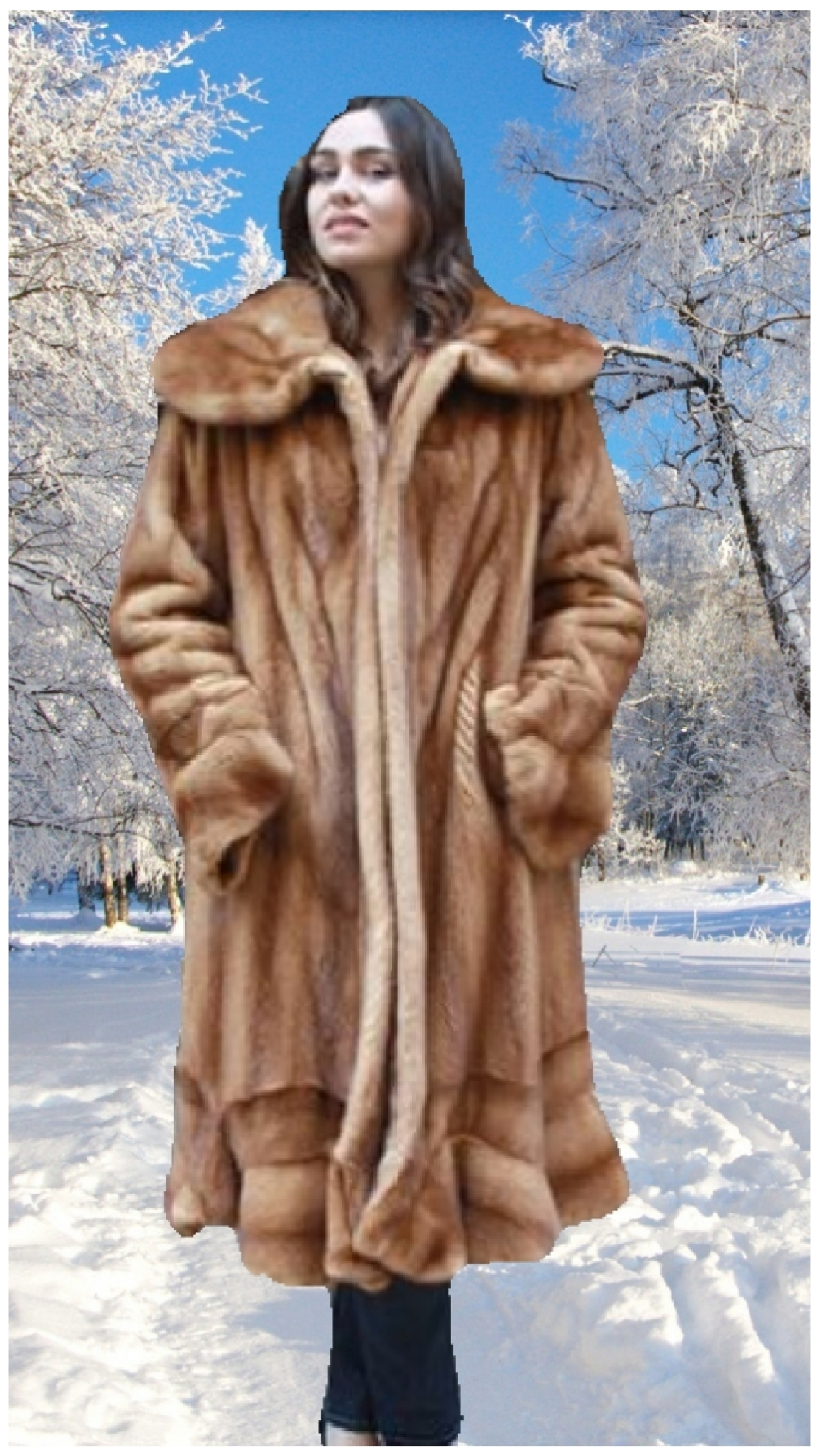 whiskey mink fur coat