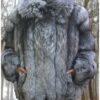 Plus size silver fox fur bomber jacket