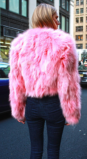 Pink Fox Fur Jacket