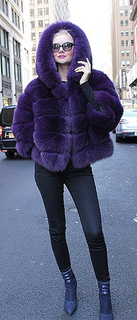 Purple Fox Jacket Hood