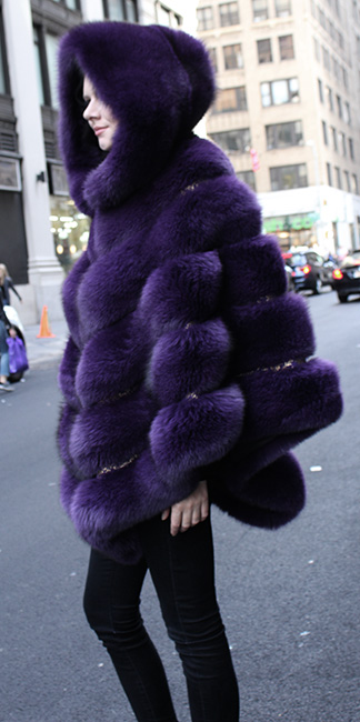 Purple Fox Fur Cape