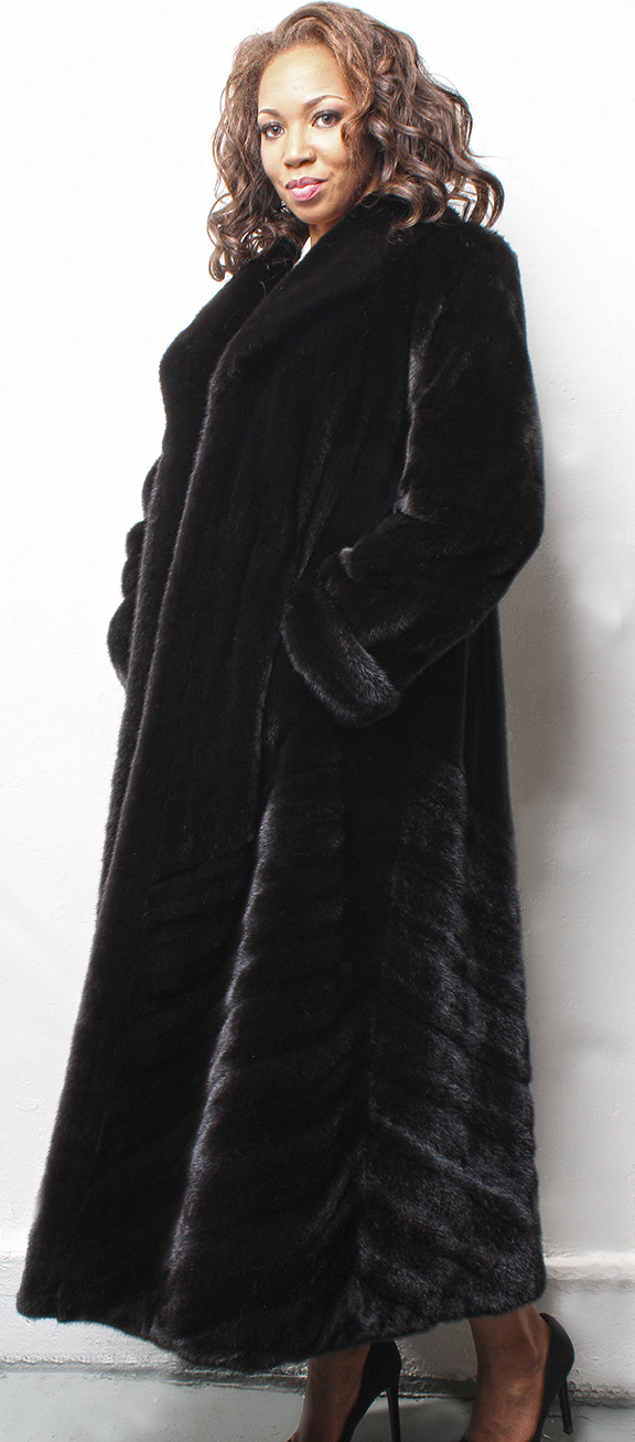 Black Glama Mink Fur Coat 2195 Marc, Fur Coats Cherry Hill Nj