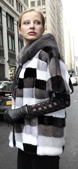 Mink Fur Checkered Vest