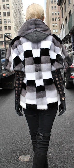 Mink Fur Checkered Vest