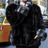 Ranch Mink Fur Jacket with Chinchilla Fur Collar and Cuffs