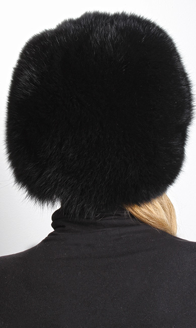 Black Fox Fur Bubble Hat