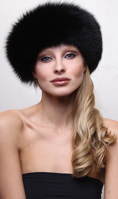 Black Fox Fur Headband
