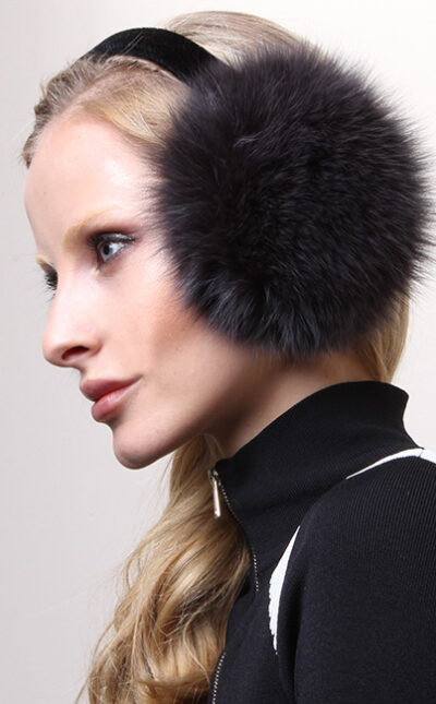 Slate Blue Fox Ear Muffs 0214 Marc Kaufman Furs