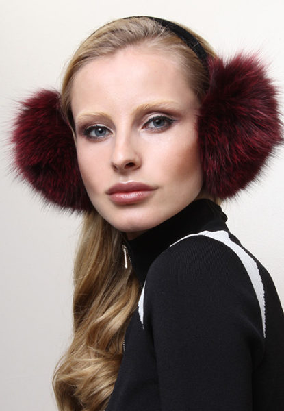 Dark Red Fox Fur Ear Muffs Furs Marc Kaufman Furs