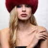 Dark Red Fox Fur Headband