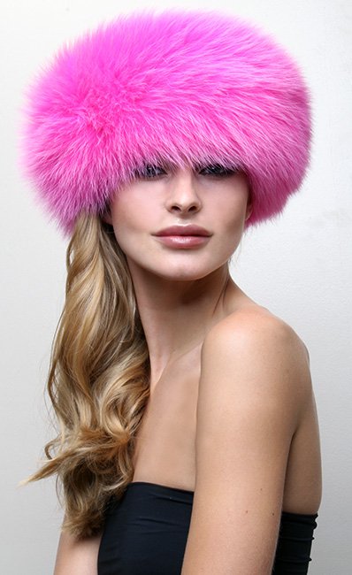 Hot Pink Fox Fur Headband