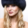 Navy Blue Fox Fur Headband