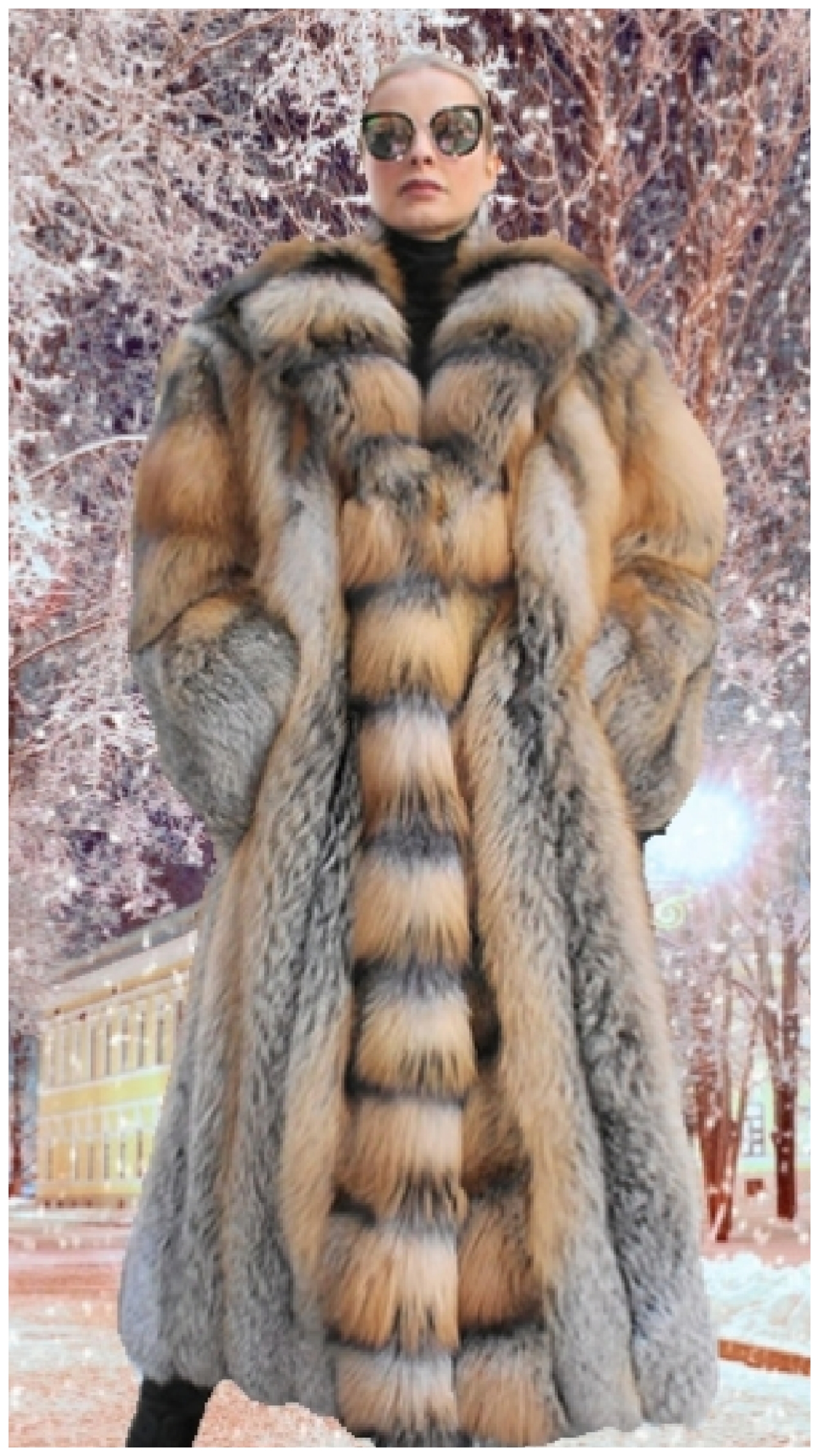full length fox fur coat