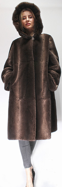 Two Toned Rex Rabbit Fur Coat