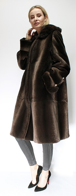 Two Toned Rex Rabbit Fur Coat