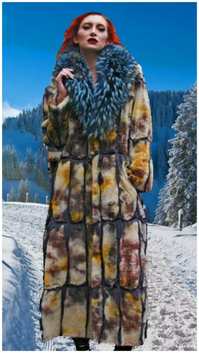 tye dyed reversible sheared mink fur coat