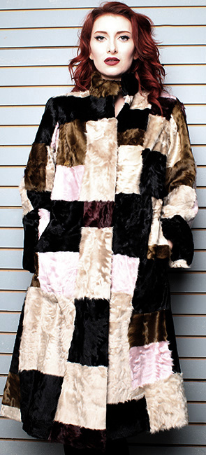 Multi Colored Old School Swakara Fur Coat F