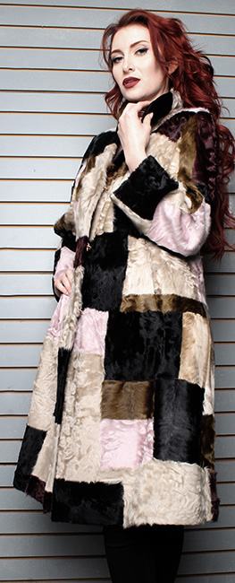 Multi Colored Old School Swakara Fur Coat