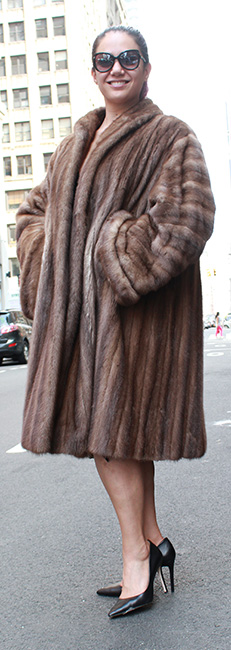 Furs Used Demi Mink Coat Size