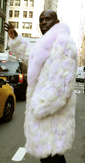 Multi Colored Fox Fur Coat Lavender Fox Fur Collar
