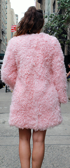 Pink Lamb Fur Jacket