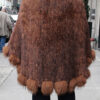 Whiskey Poncho Fox Fur Trim Hood