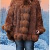 whiskey poncho fox fur trim